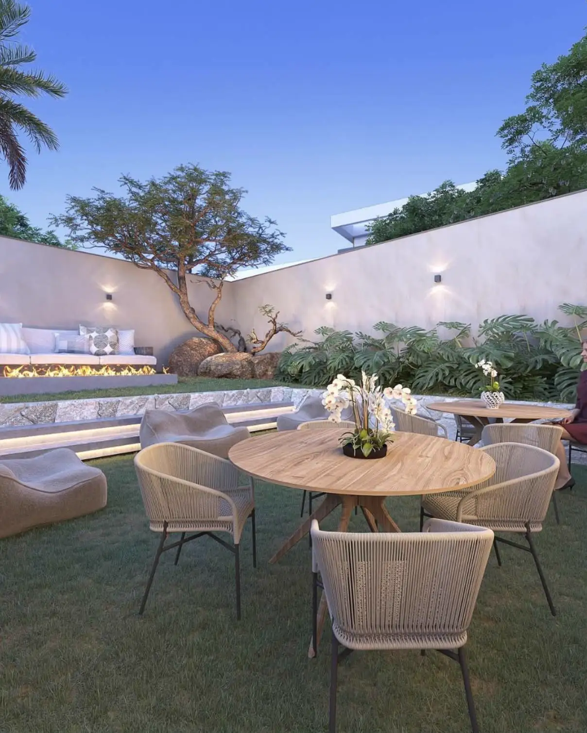 Lounge externo com fireplace